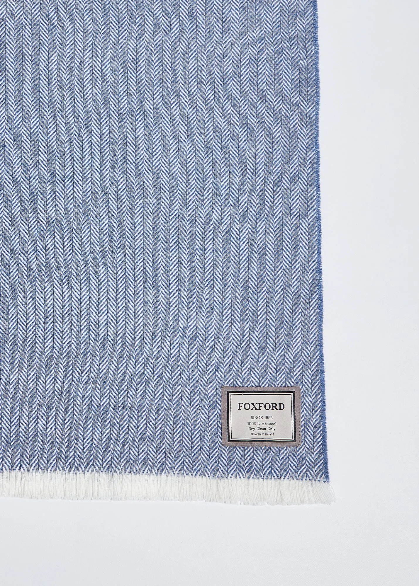 Foxford Extra Large Lambswool Throw Blanket - Jeans