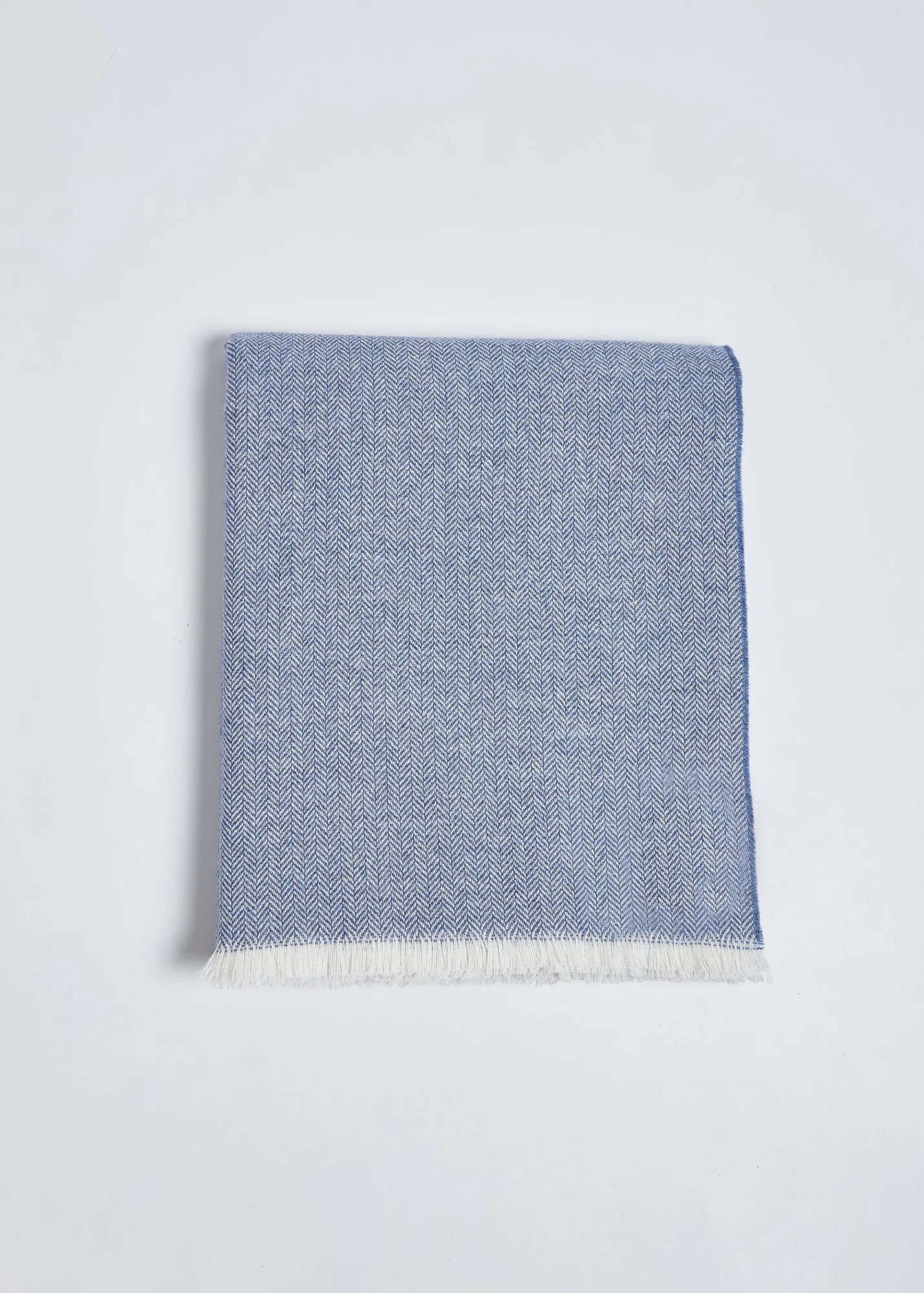 Foxford Extra Large Lambswool Throw Blanket - Jeans