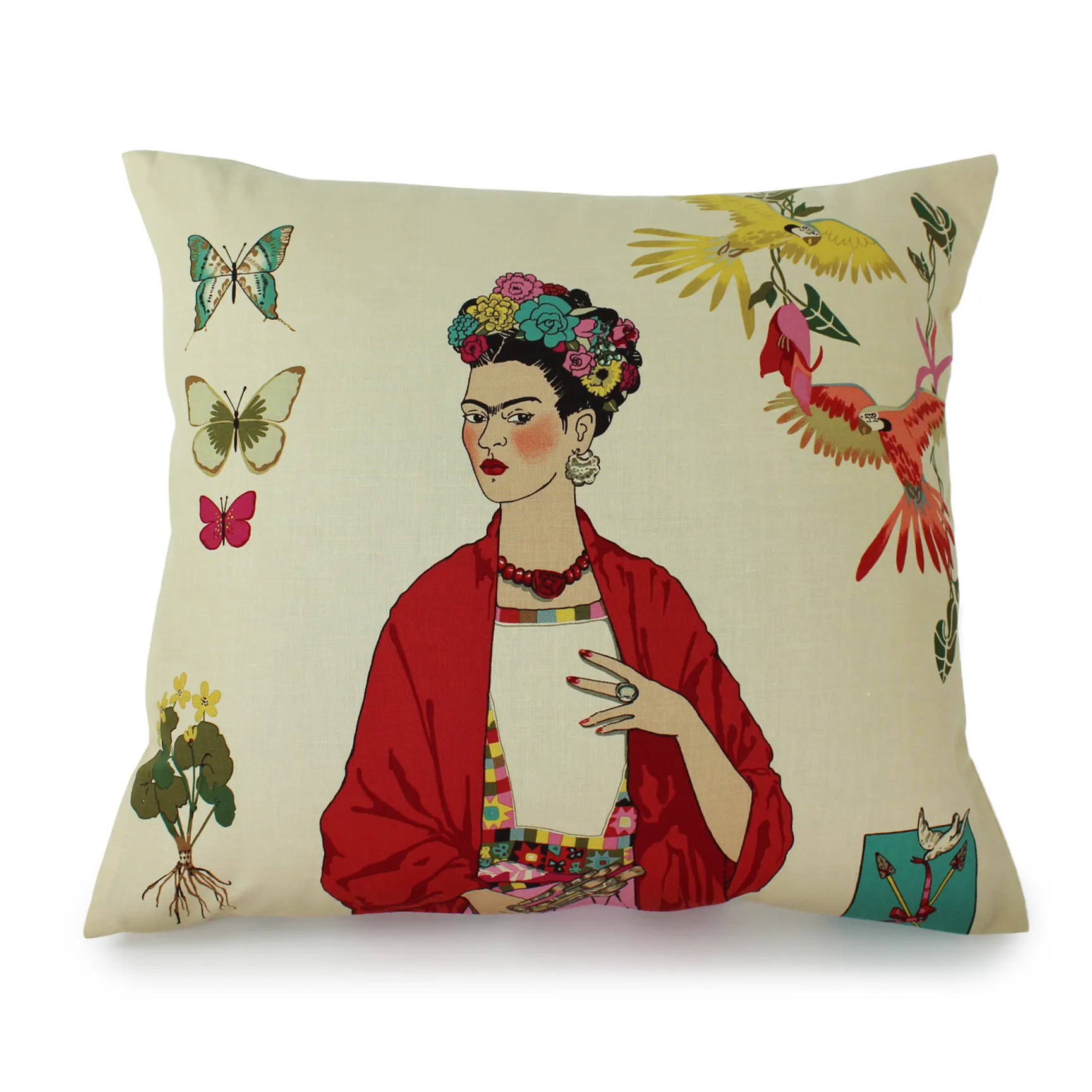 Frida Throw Pillow Cover Tan 18.5 x 16 in. #FCT