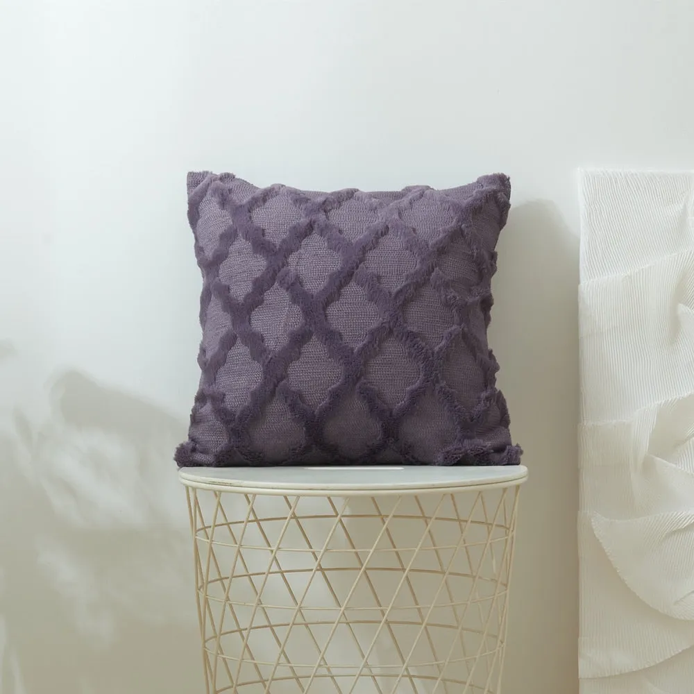 Geometric Decorative Plush Cushion Cover