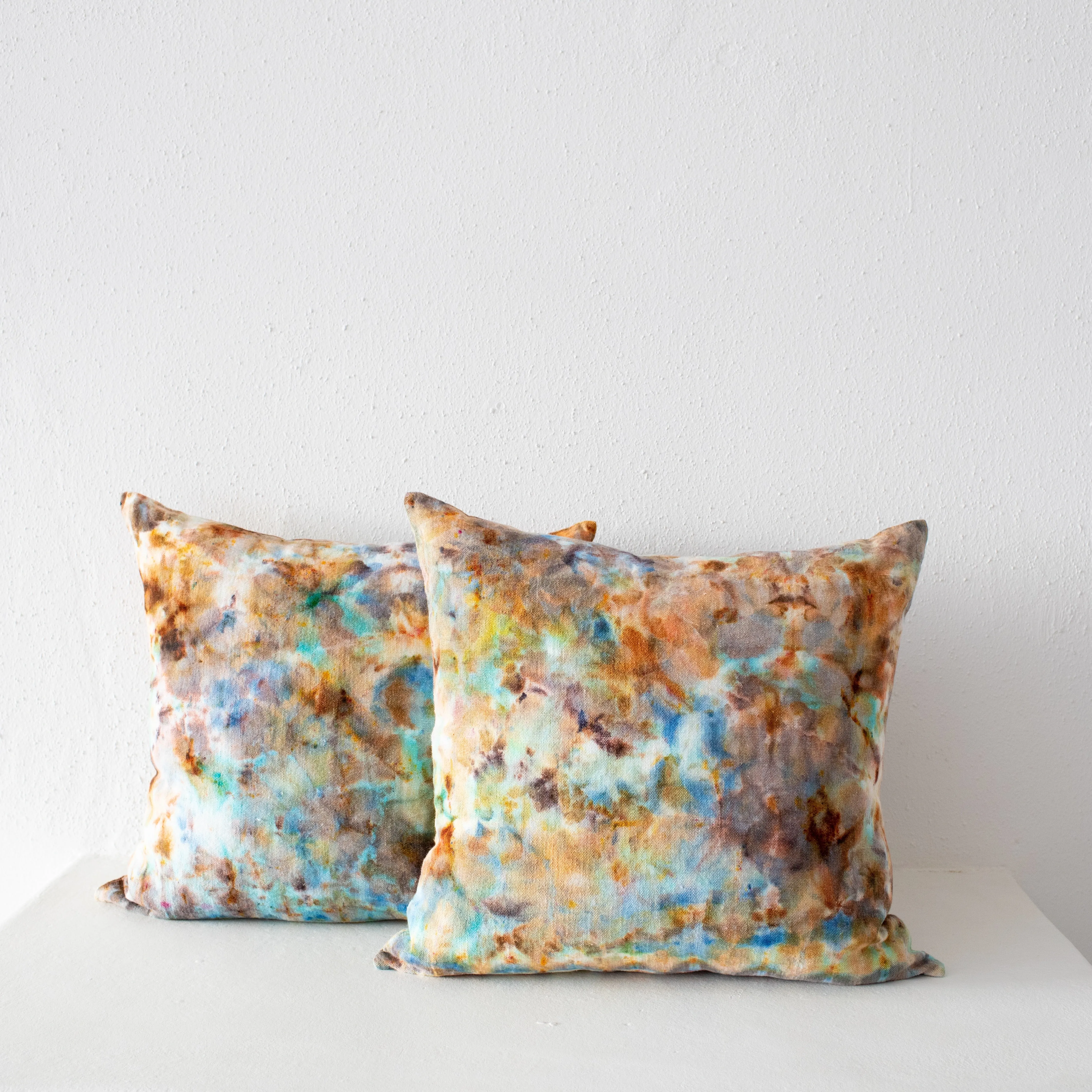 High Desert Dye   Garza Linen Pillow - Aqua, Rust, Ink