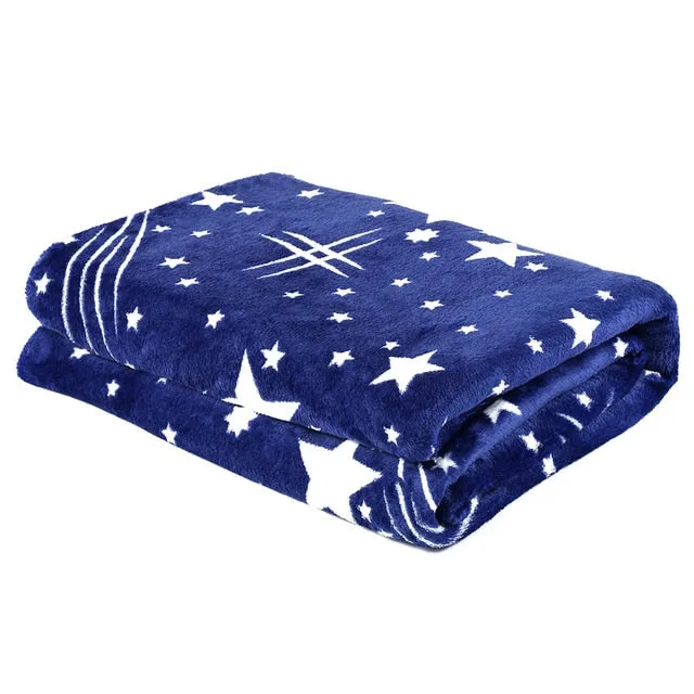 High Quality Blanket Super Soft Warm Solid Warm Micro Plush Fleece Star Blanket Throw Rug Sofa Bedding