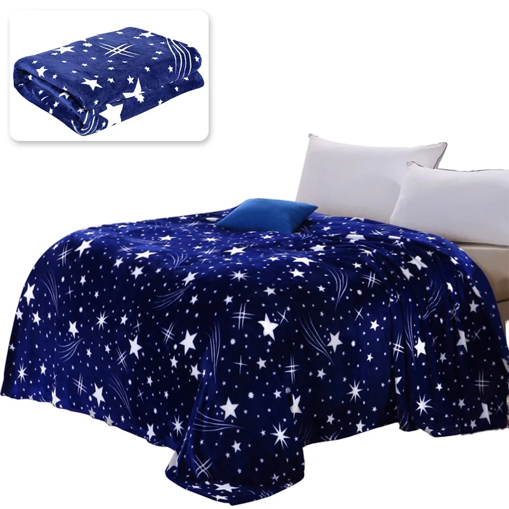 High Quality Blanket Super Soft Warm Solid Warm Micro Plush Fleece Star Blanket Throw Rug Sofa Bedding