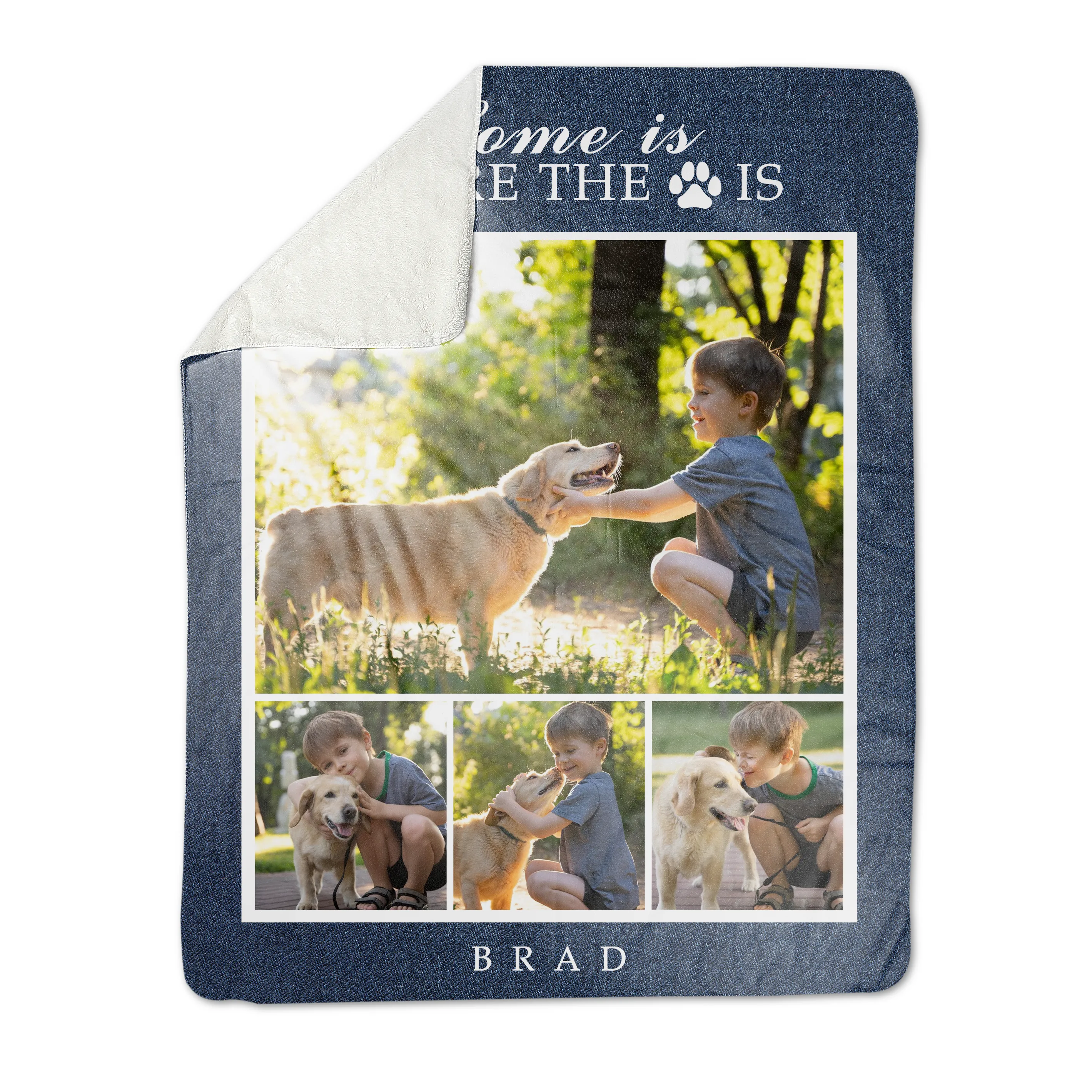 Home Is Where The Paw Premium Fleece Photo Blanket