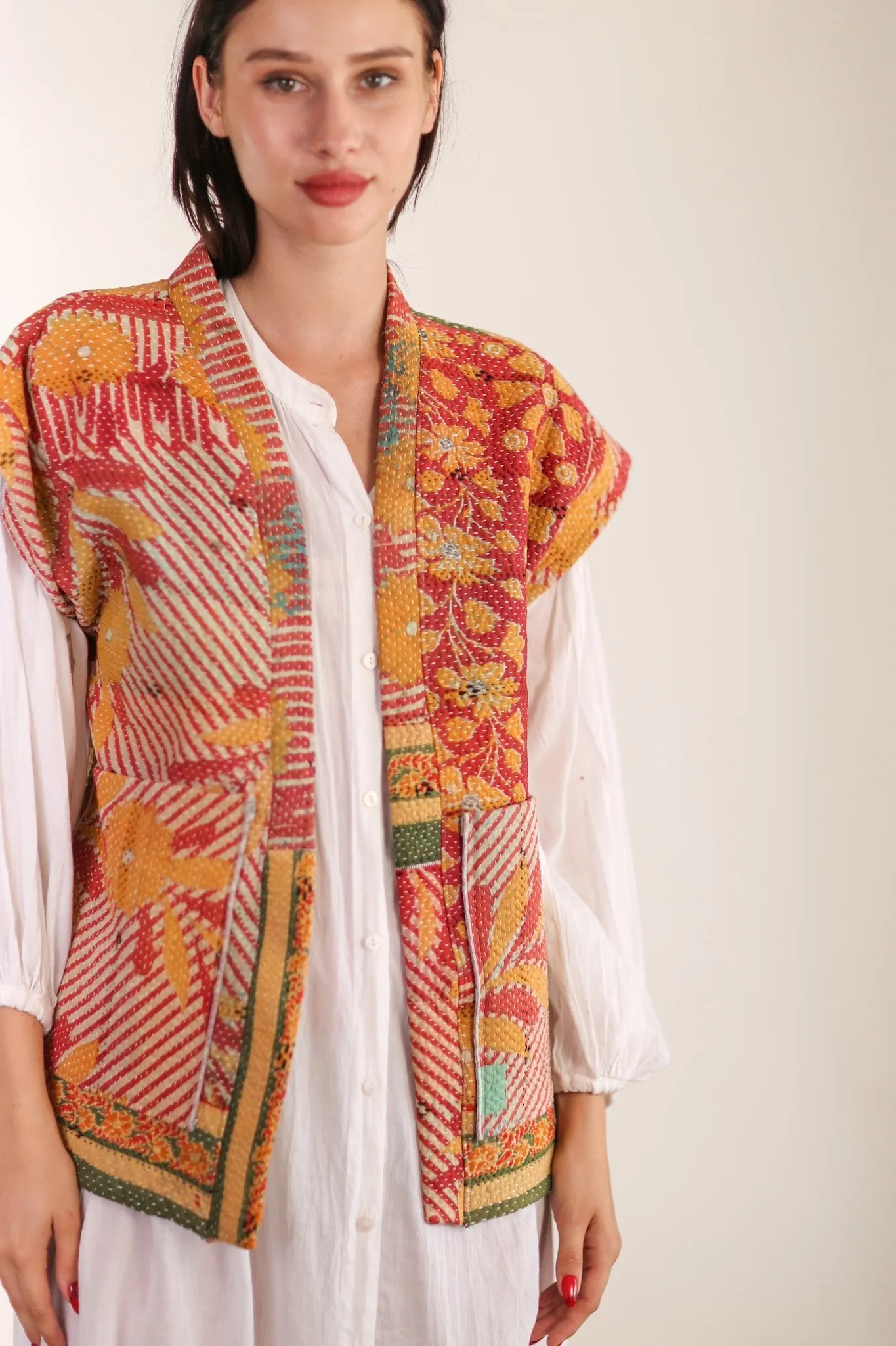 KANTHA QUILT VEST RUISA