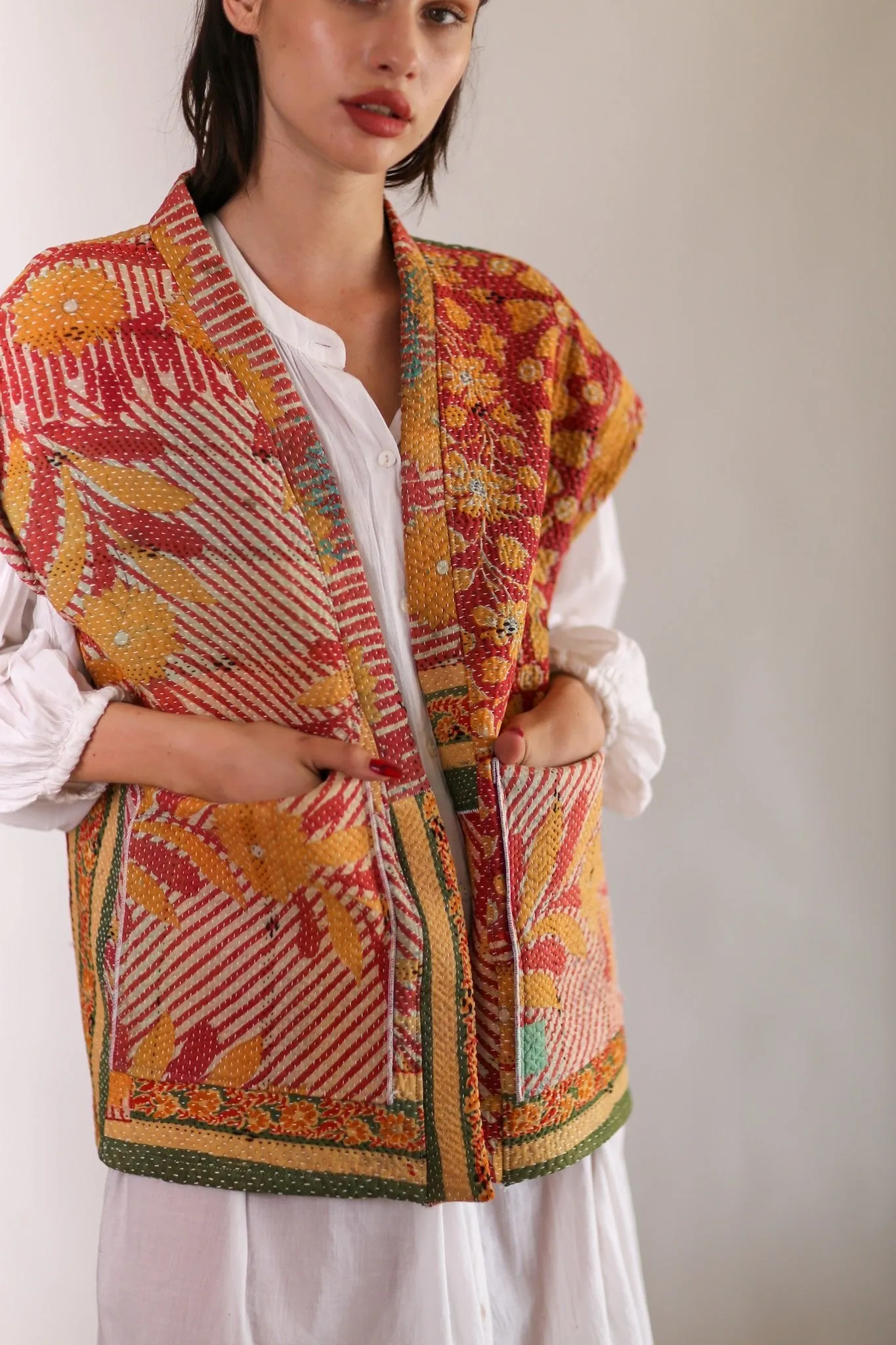 KANTHA QUILT VEST RUISA