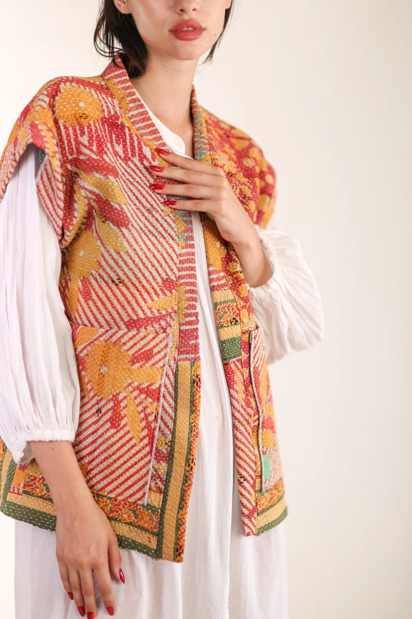 KANTHA QUILT VEST RUISA