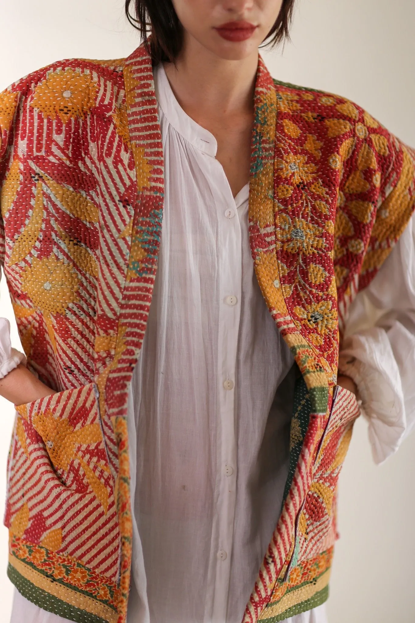 KANTHA QUILT VEST RUISA