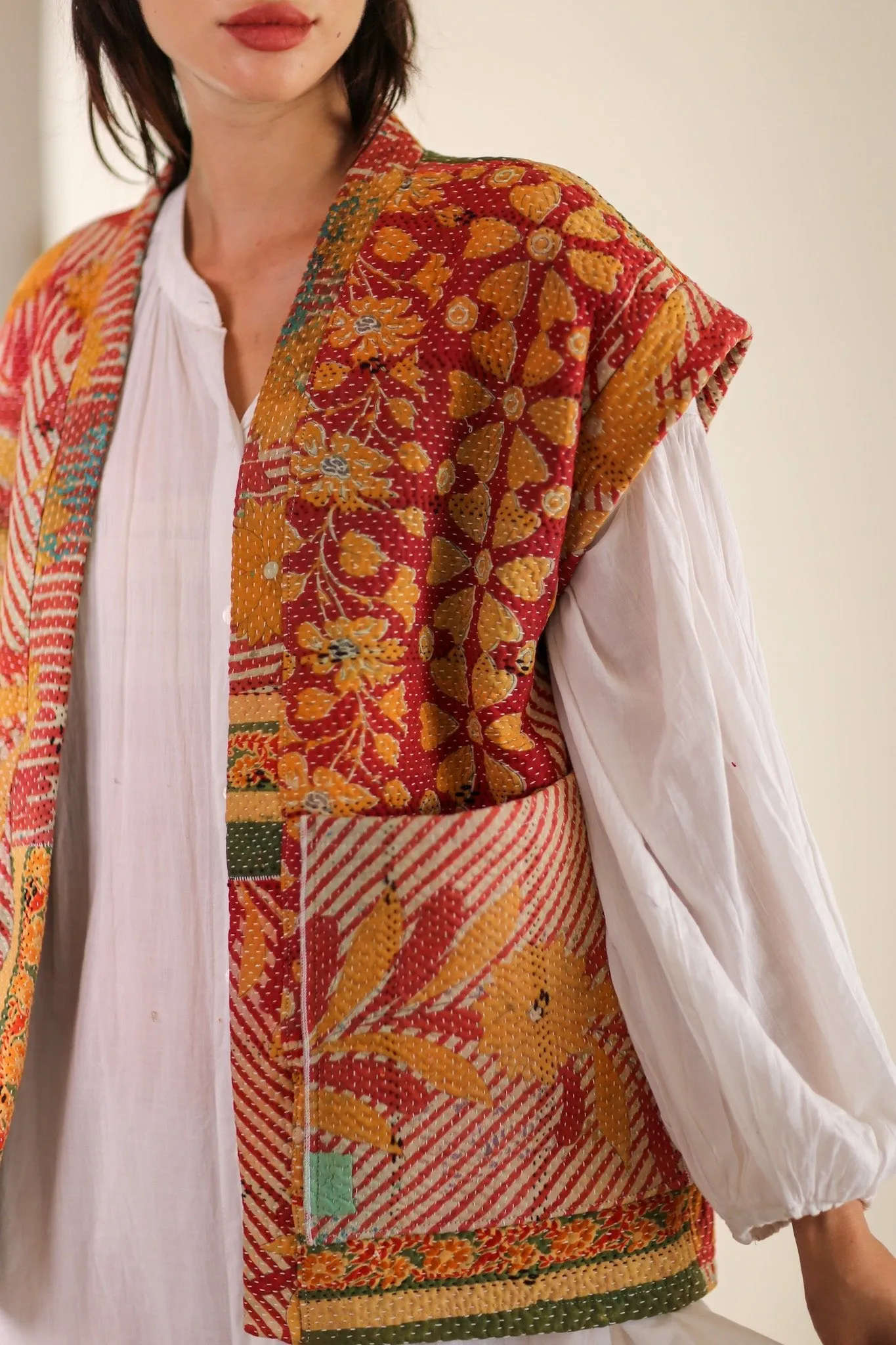 KANTHA QUILT VEST RUISA