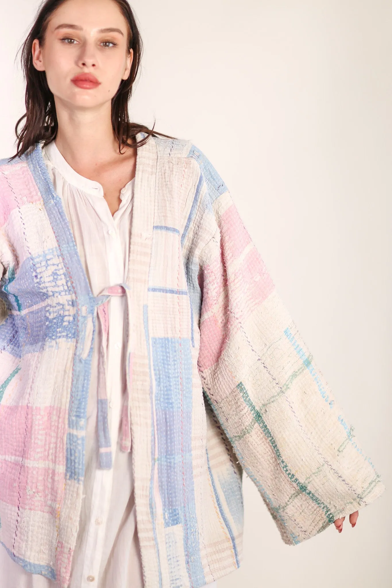 KANTHA QUILT VINTAGE FABRIC KIMONO YUMA