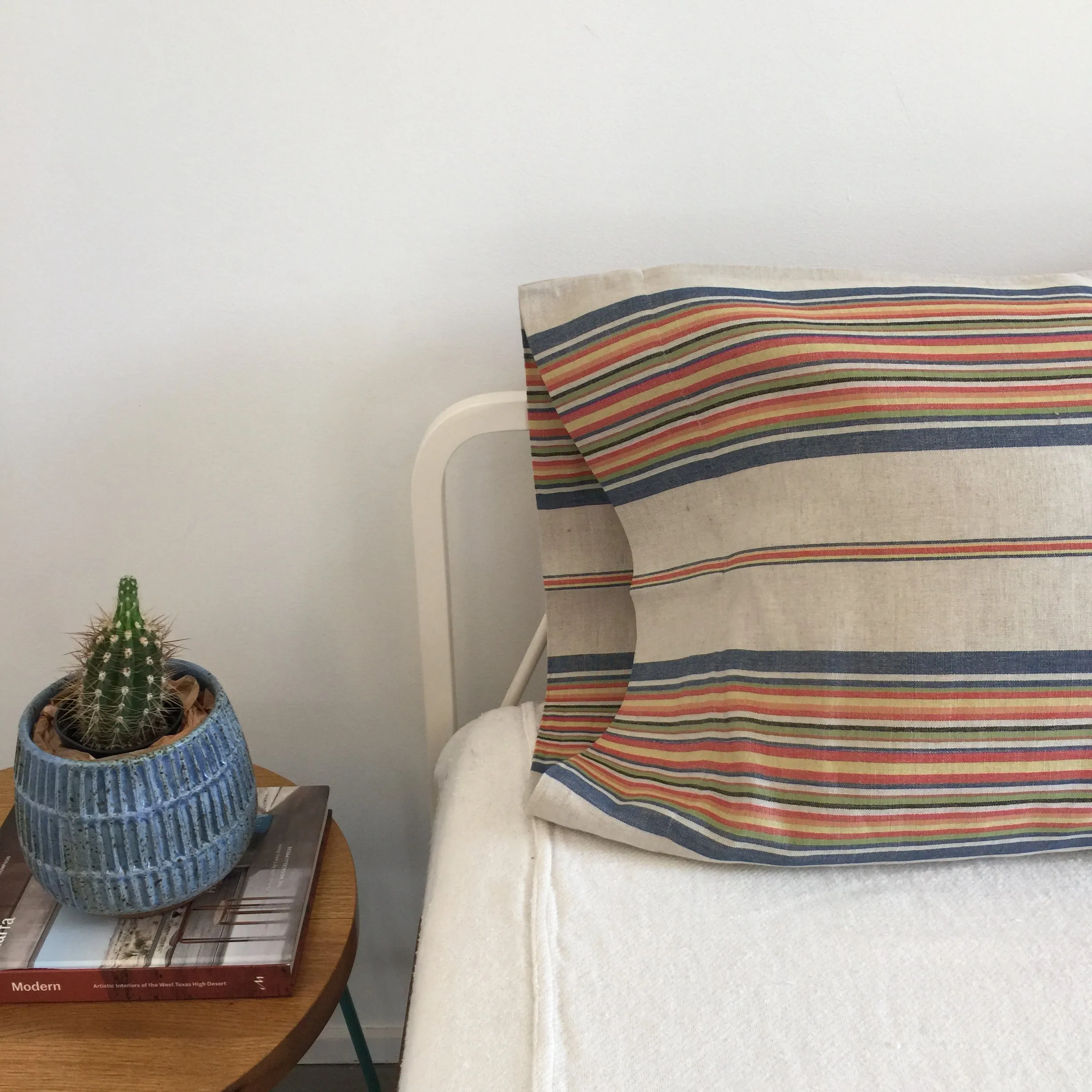 Linen and Cotton Multi Stripe Pillowcase