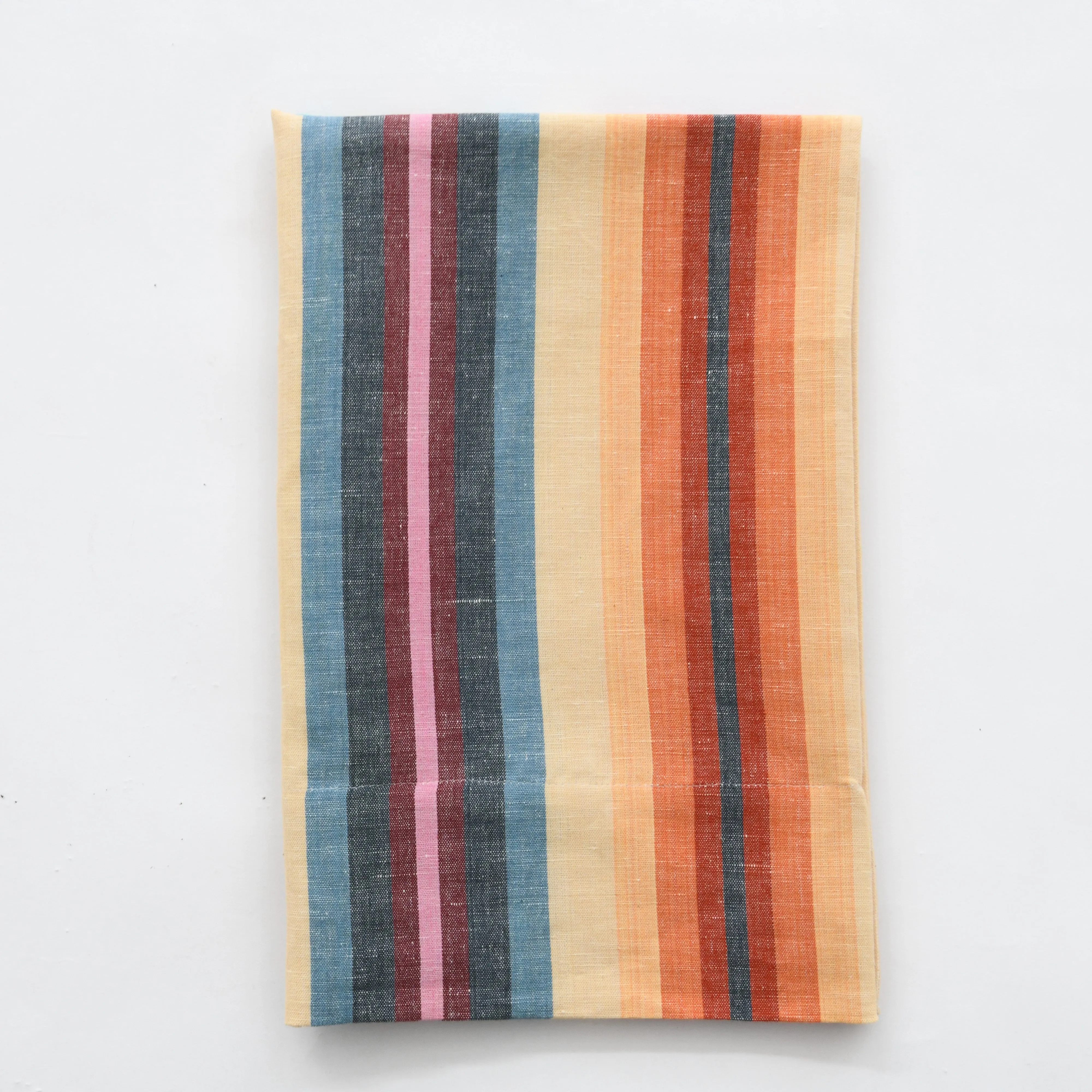 Linen   Cotton Mini Rainbow Stripe Pillowcase