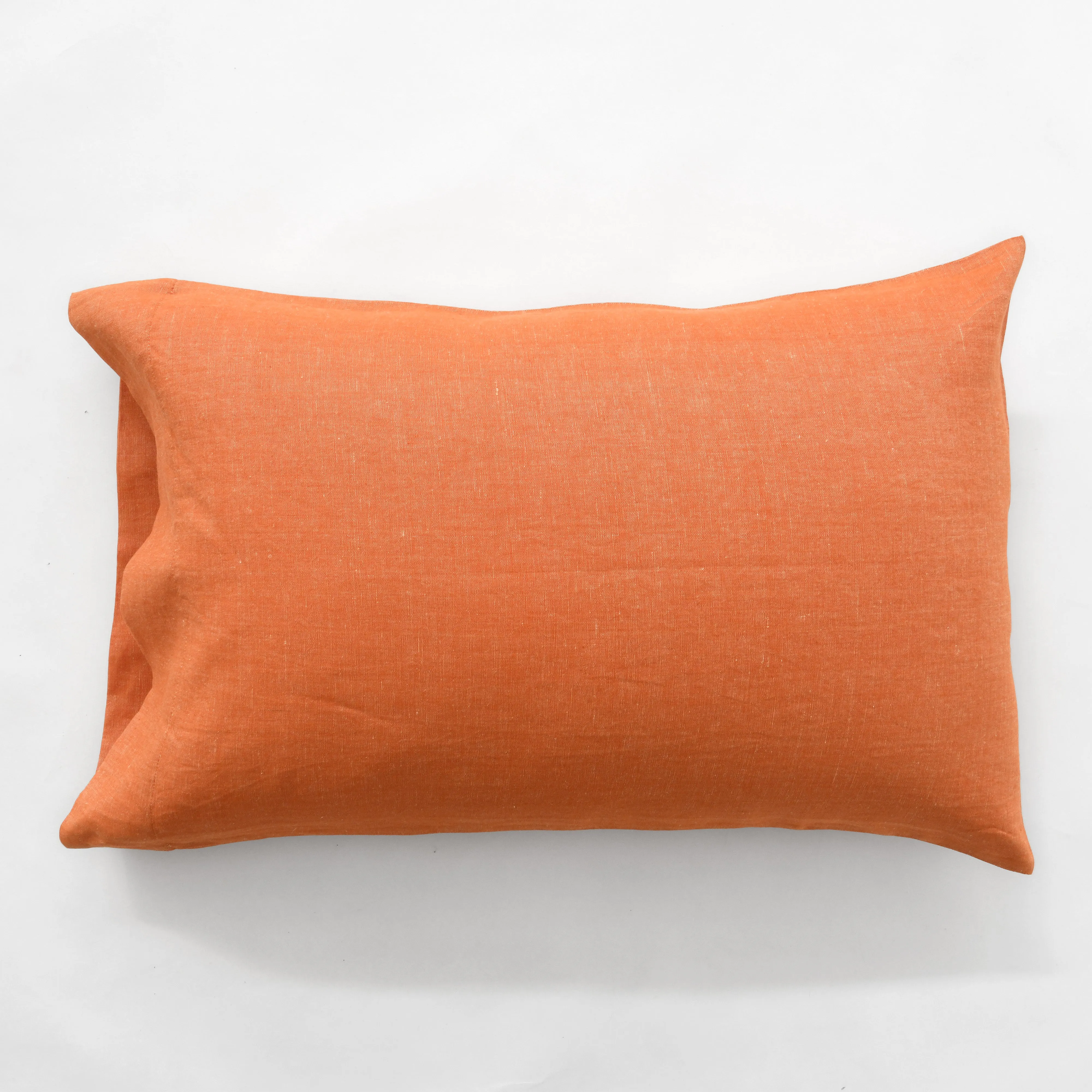 Linen   Cotton Tangerine Pillowcase