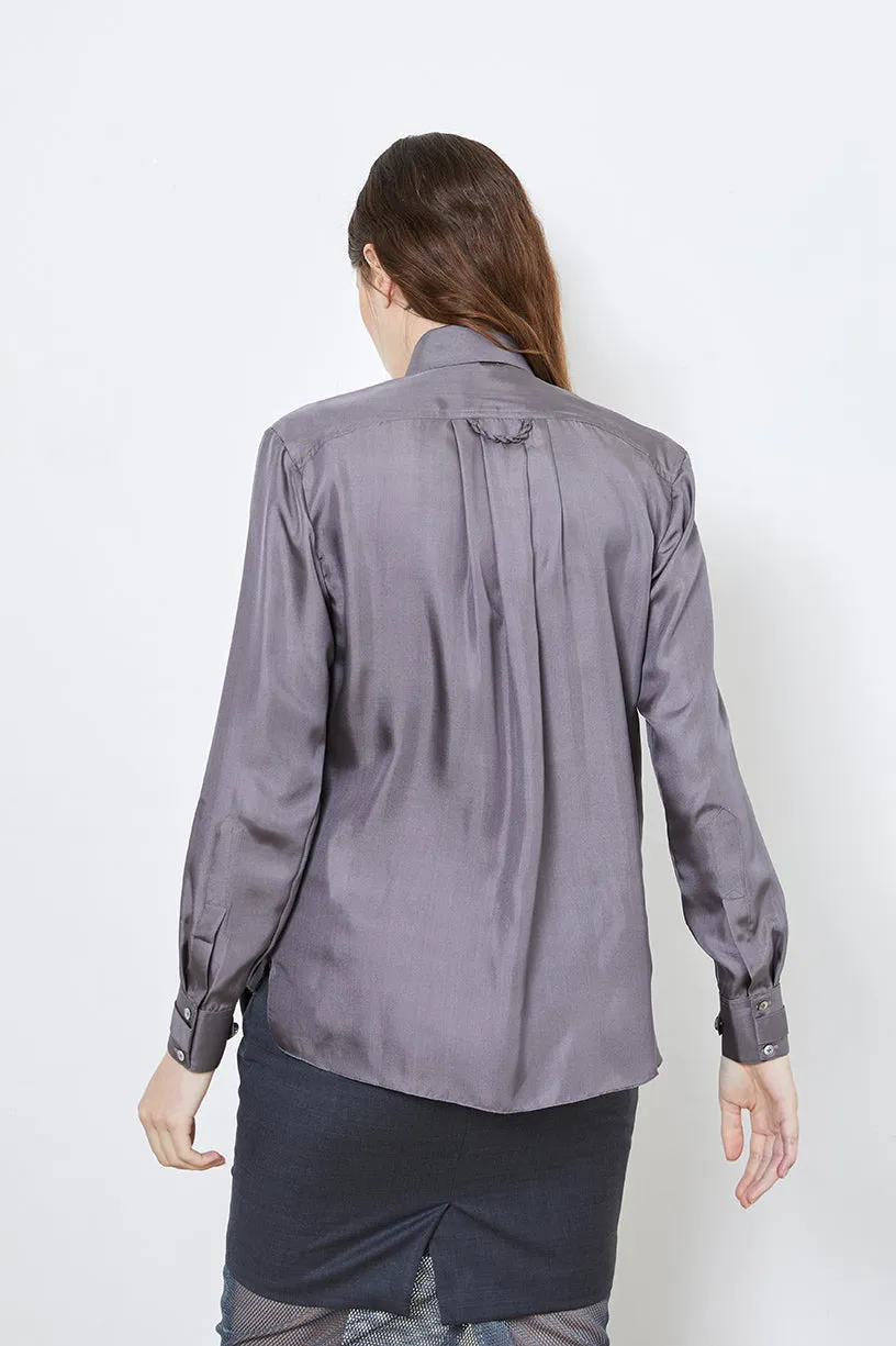 LOCK grey - silk shirt