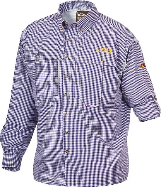 LSU Plaid Wingshooter's Shirt Long Sleeve