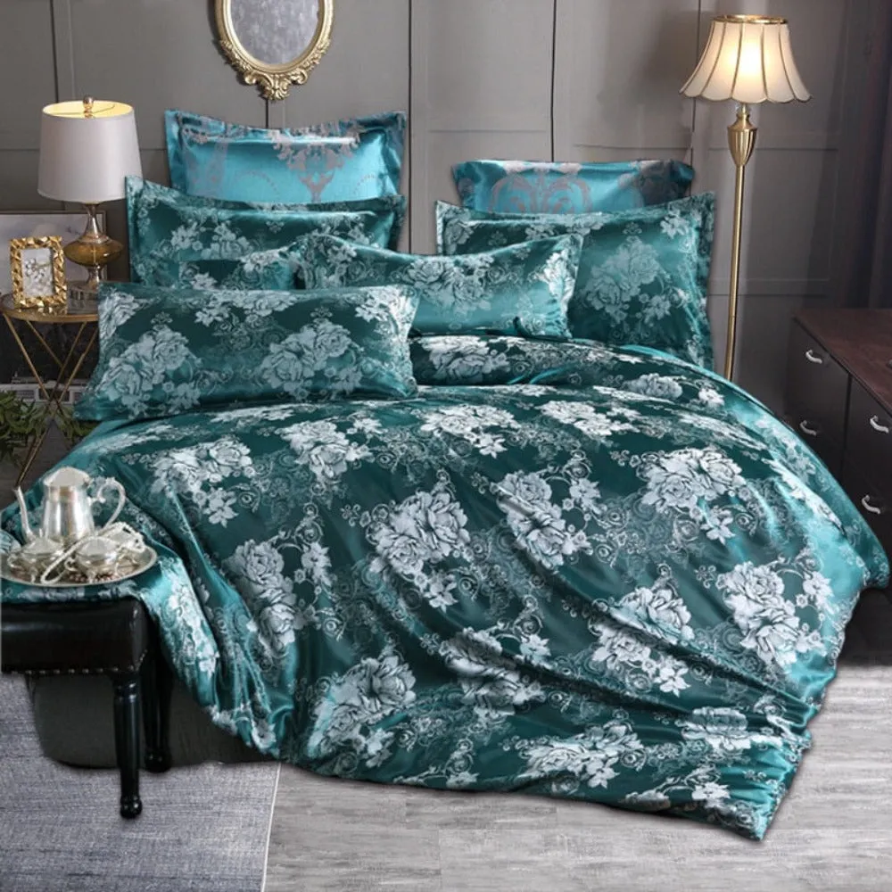 Luxury Bedding Satin Jacquard 3pcs Duvet Cover Set