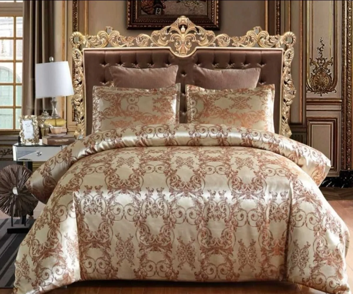 Luxury Bedding Satin Jacquard 3pcs Duvet Cover Set