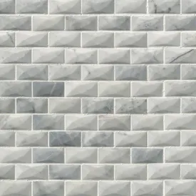 Marble Tile Collection Carrara White 1"x2" 3D