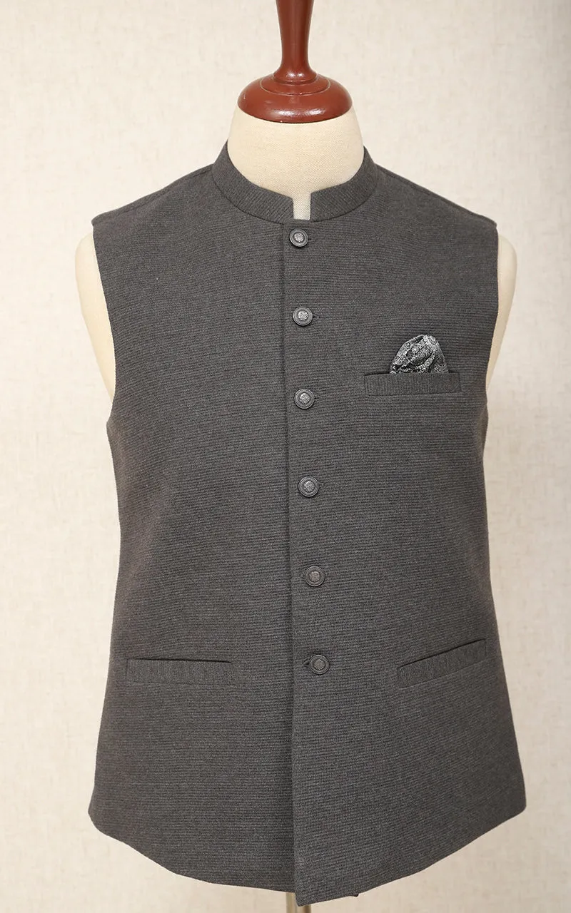 Men Premium Waistcoat Charcoal