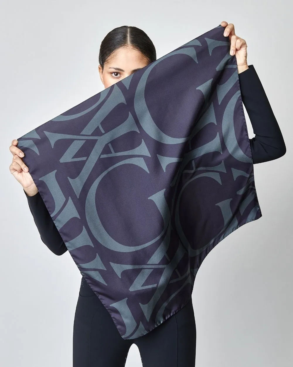 Monogram Silk Scarf Black