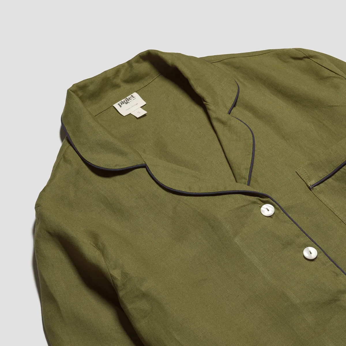 Moss Linen Pyjama Shirt