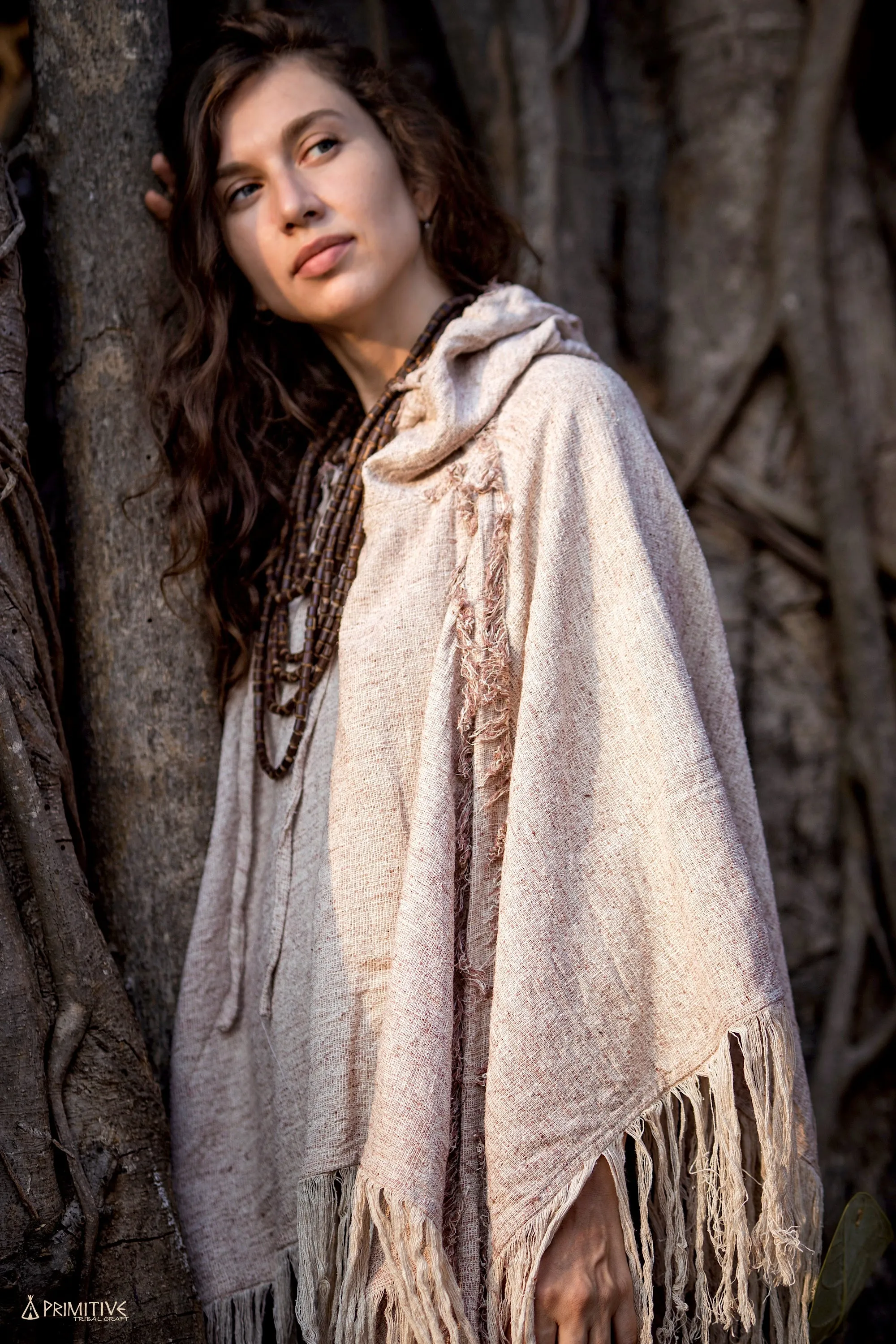 MOUNTAIN BIRD Poncho ⋙ Frayed Wild Raw Silk Poncho ⋘ Medicine Clothing