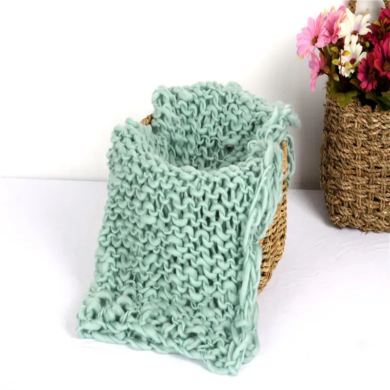 Newborn And Reborn Photography Props Wool Blanket Baby Accessories For Knitted Wrap Shooting Outfit Session