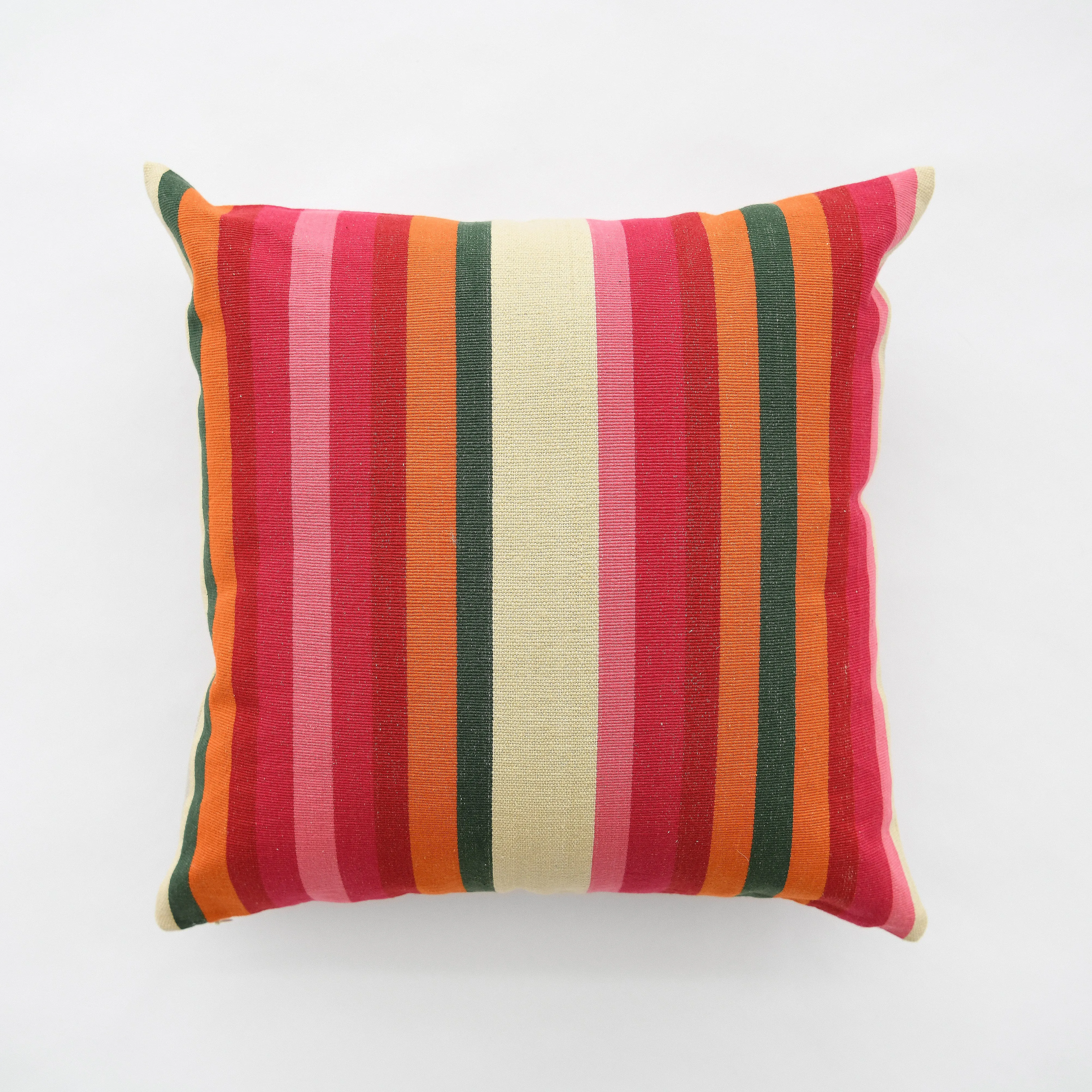 Olive   Rosa Cotton Stripe Pillow - 18" Square