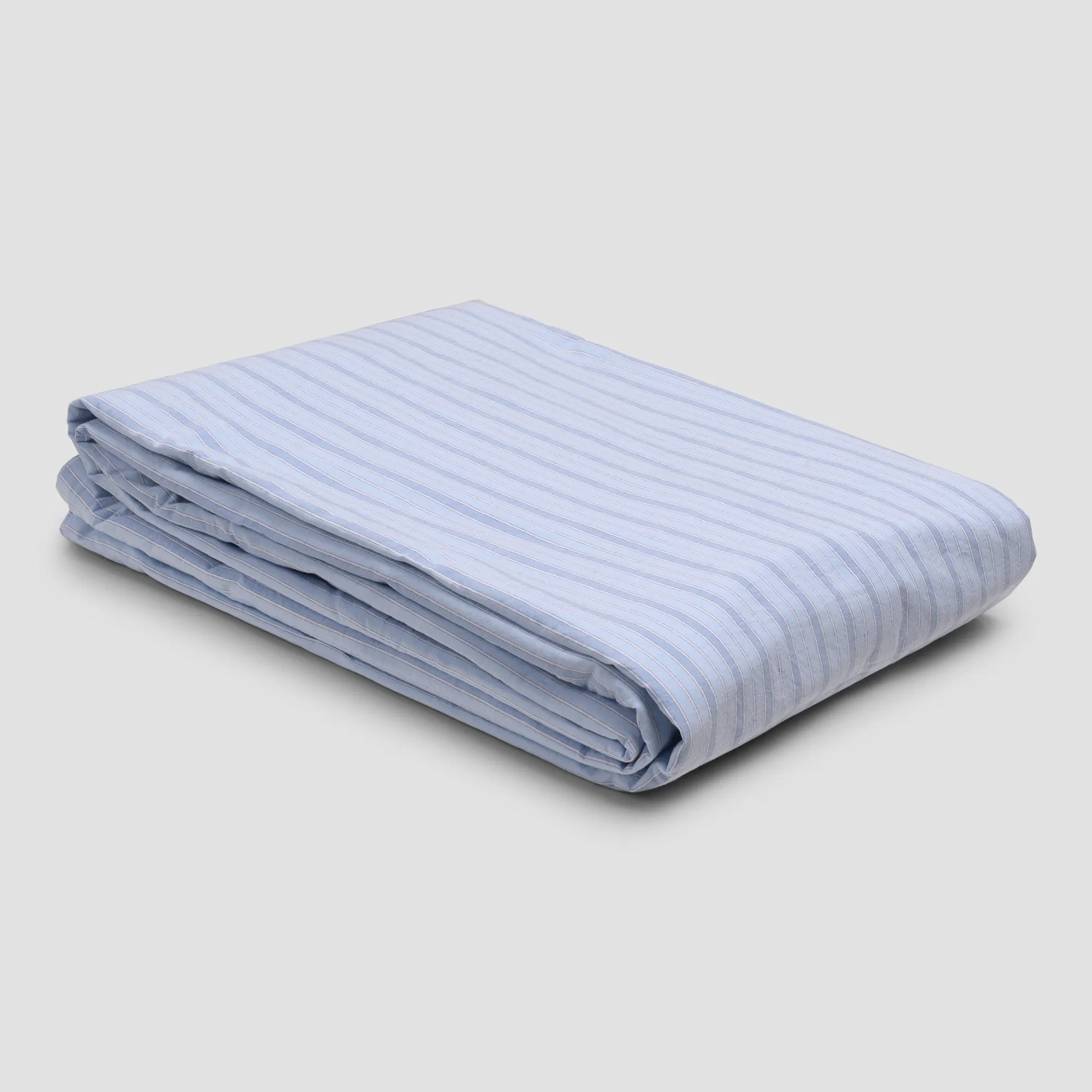 Pale Blue Favourite Shirt Stripe Cotton Duvet Cover