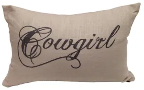 "Cowgirl" Western Accent Pillow - 12" x 19"