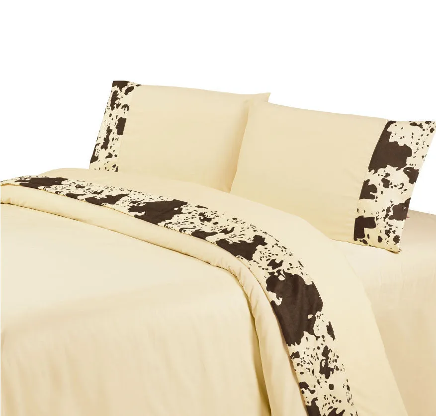 "Cowhide Creme" Western Sheet Set - Queen