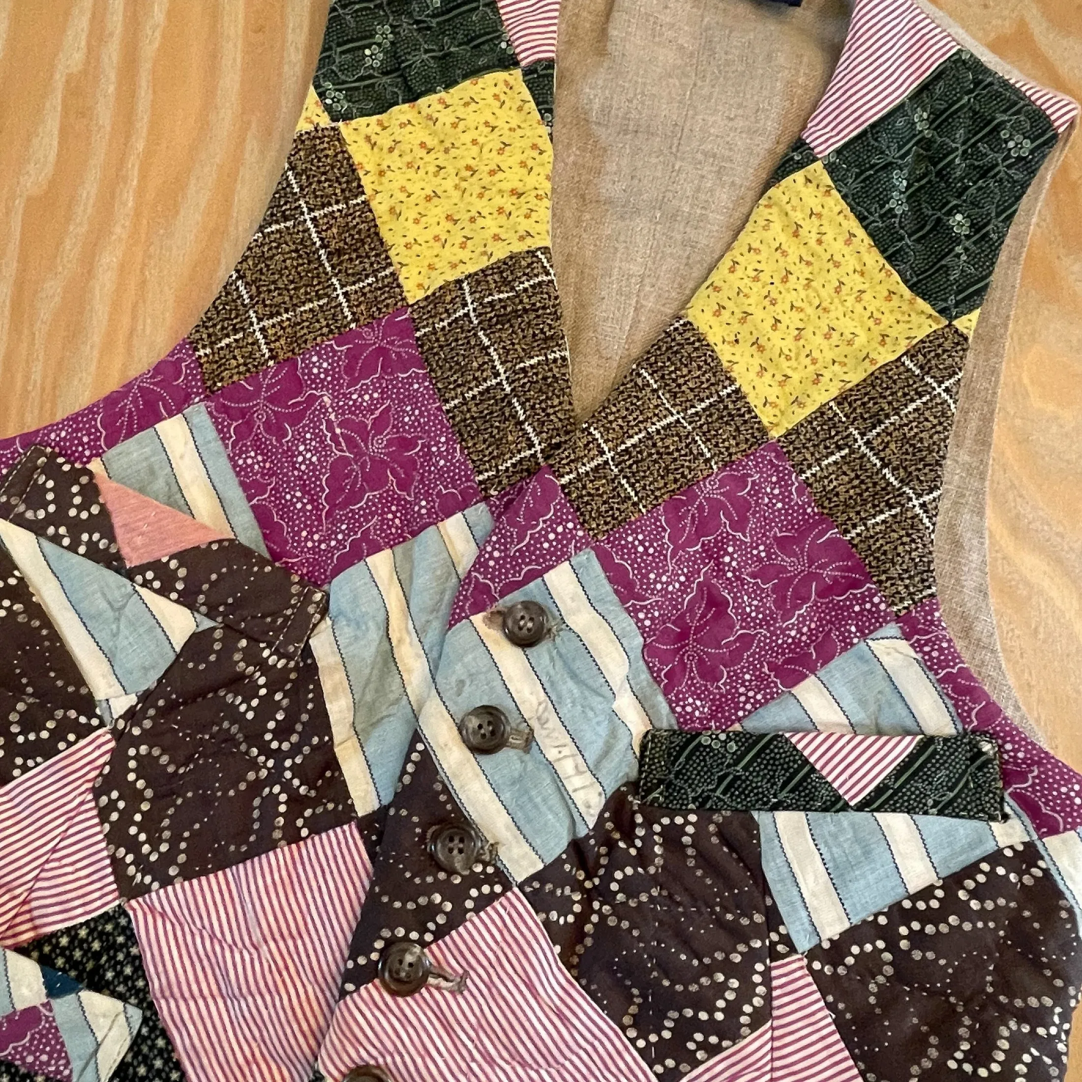 Ralph Lauren Vintage/Antique Patchwork Vest, OOAK Quilt Vest SZ 4/XS/S