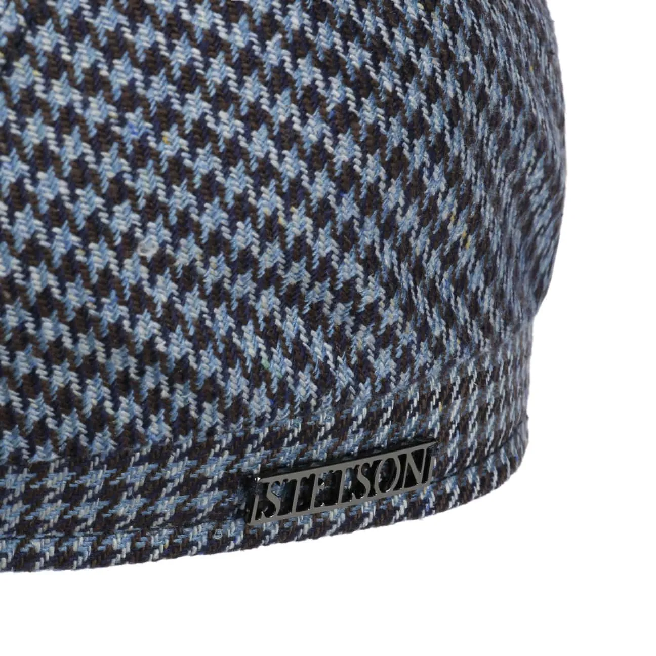 Silk Houndstooth Flat Cap by Stetson