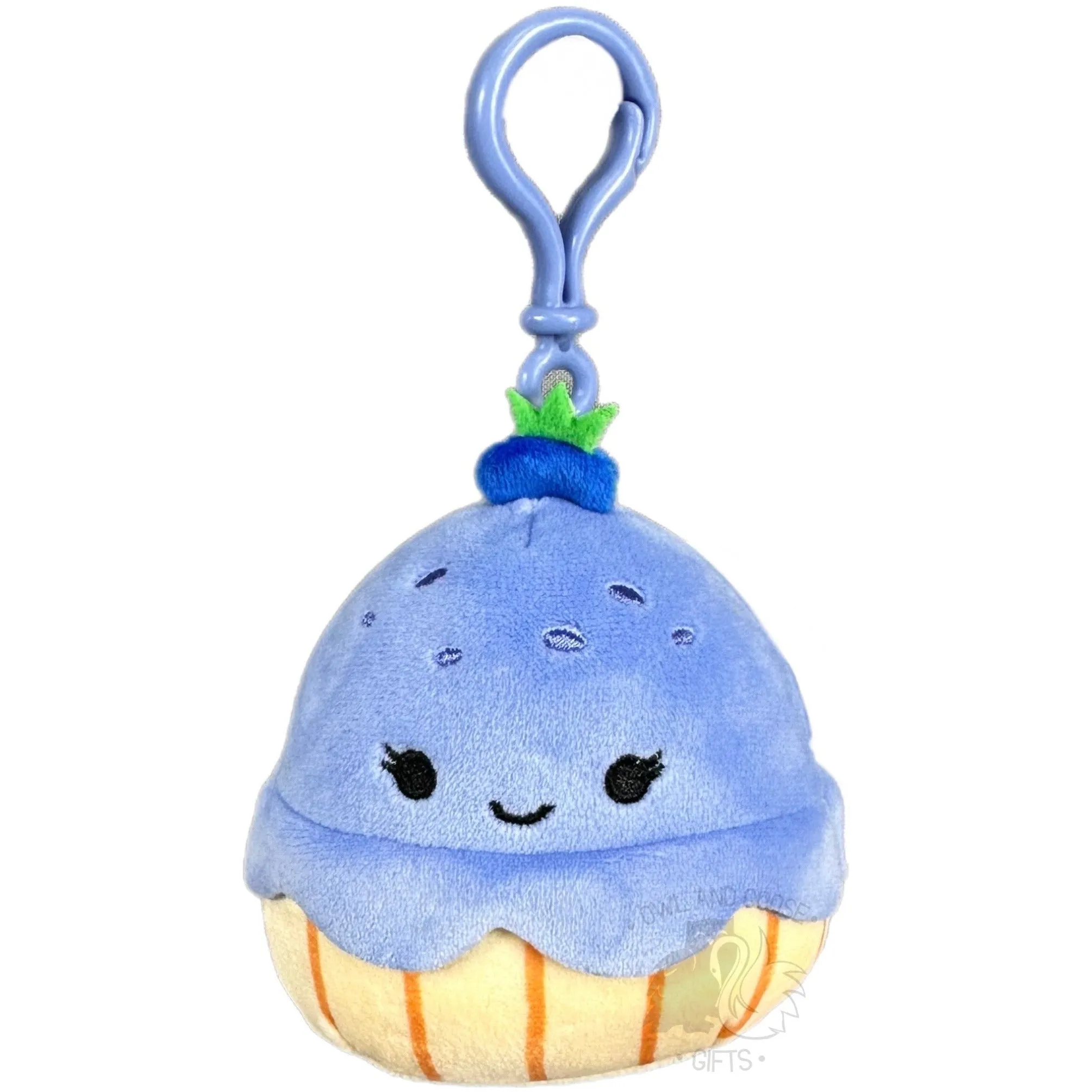 Squishmallow 3.5 Inch Jova the Blueberry Muffin Plush Clip