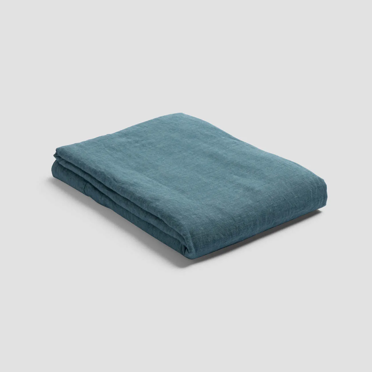 Teal Chambray Linen Blend Flat Sheet