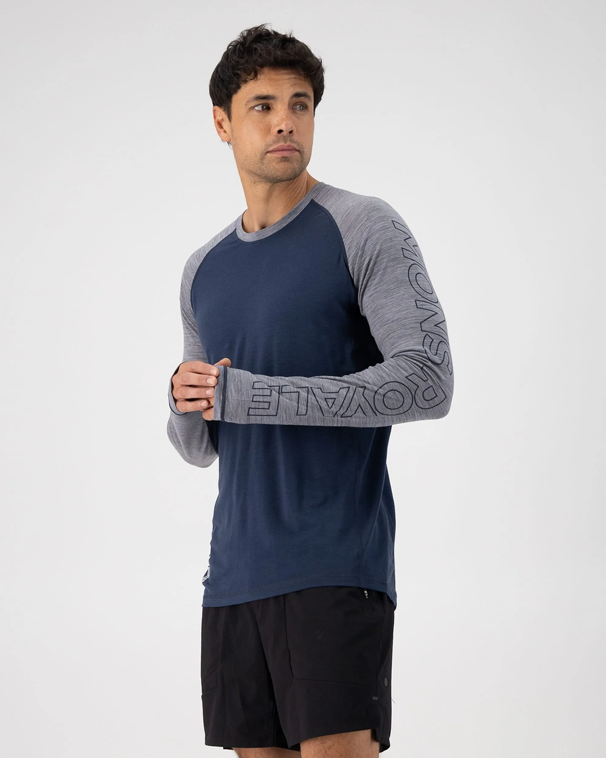 Temple Merino Long Sleeve - Grey Heather / Midnight