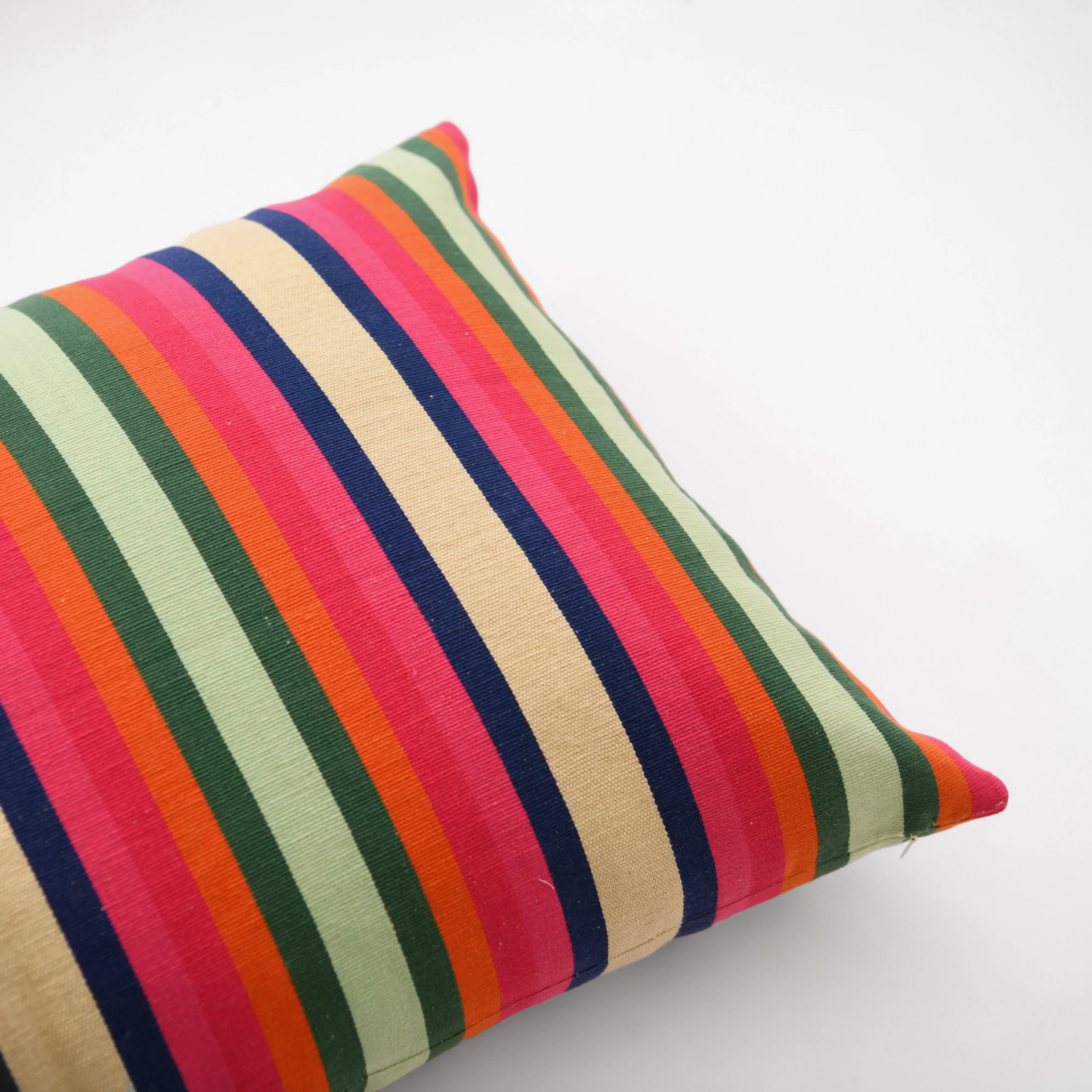 Turquoise Cotton Stripe Pillow 22" x  36"