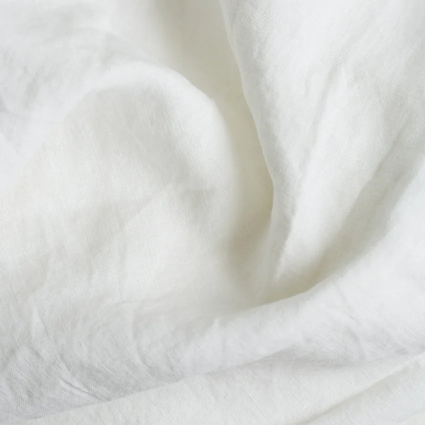 White 100% Linen Fitted Sheet