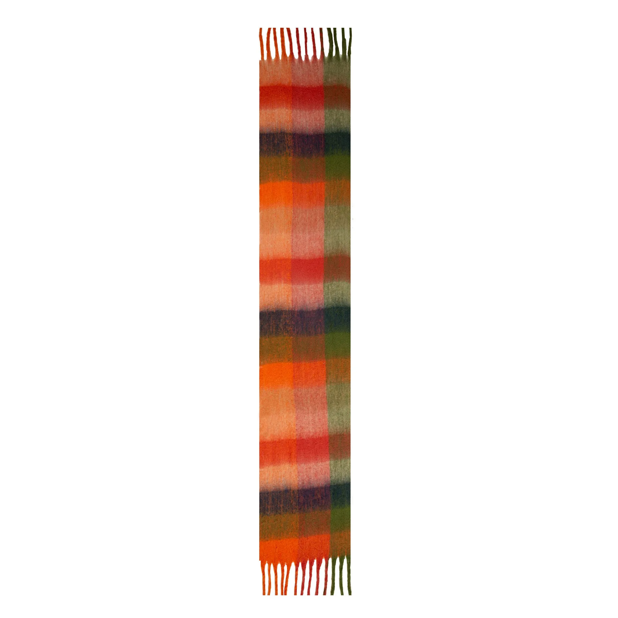 Women’s Large-Checked Blanket Scarf with Tassels